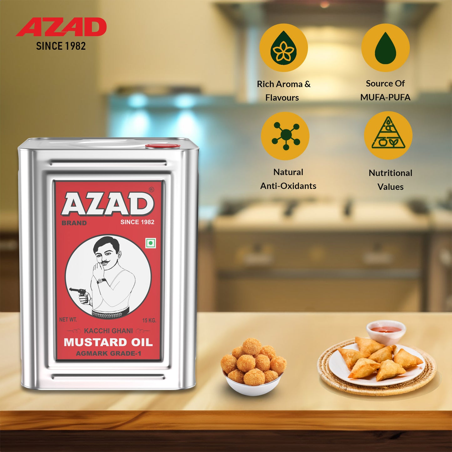 15 Kg Kachi Ghani Azad Mustard Oil