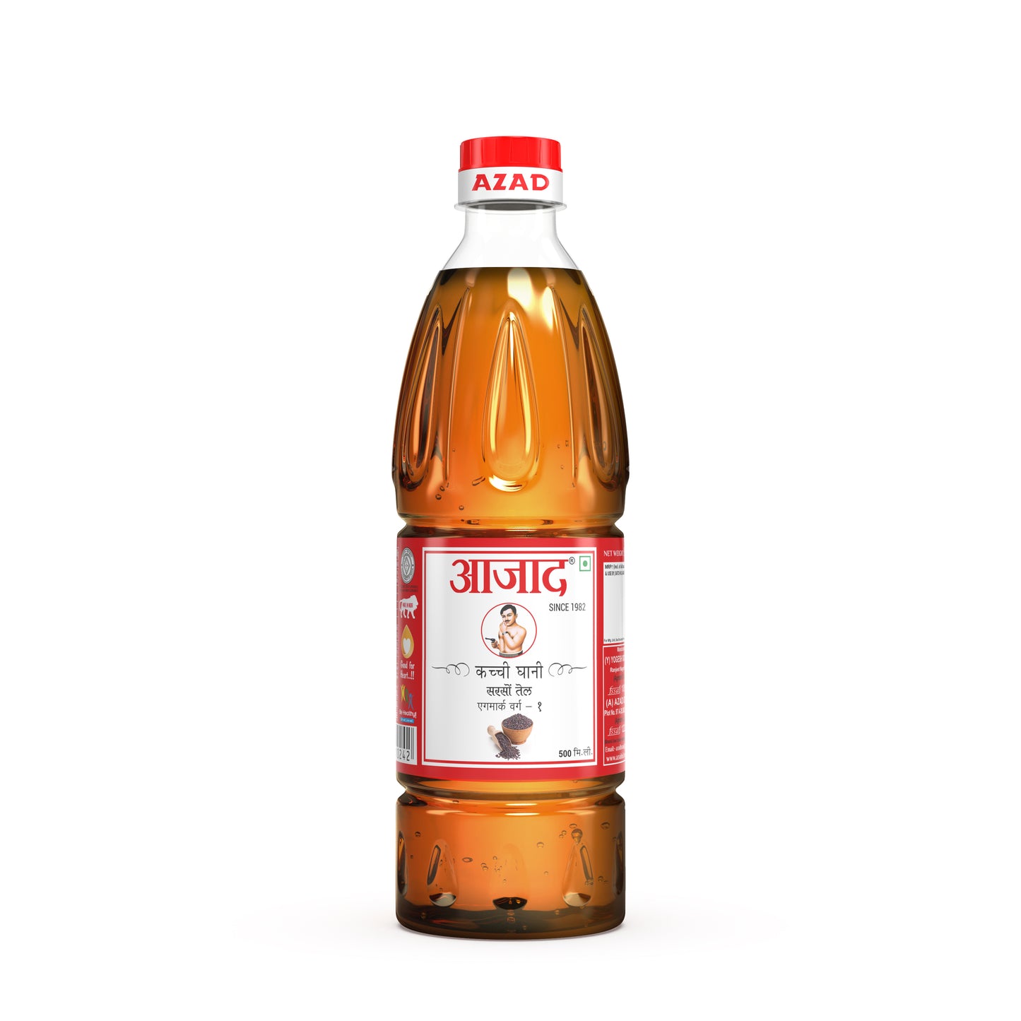 500ml Bottle Kachi Ghani Azad Mustard Oil