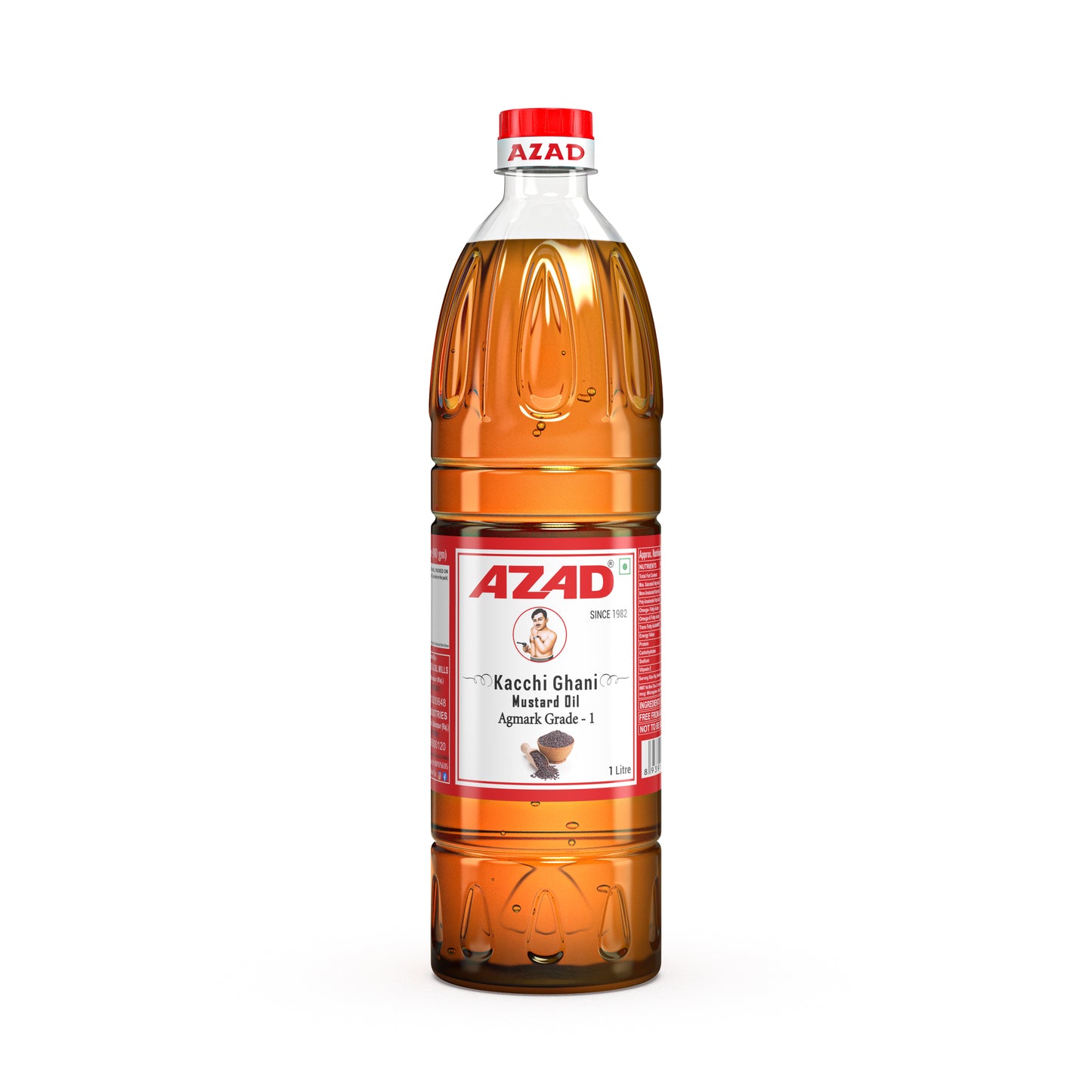 1 Litre Bottle Kachi Ghani Azad Mustard Oil