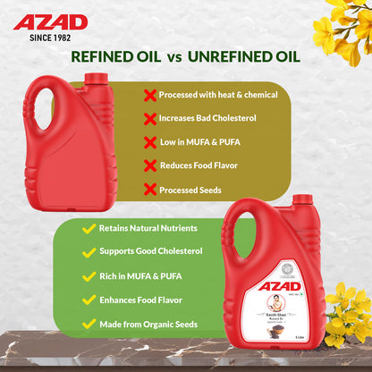 5 Litre Bottle Kachi Ghani Azad Mustard Oil