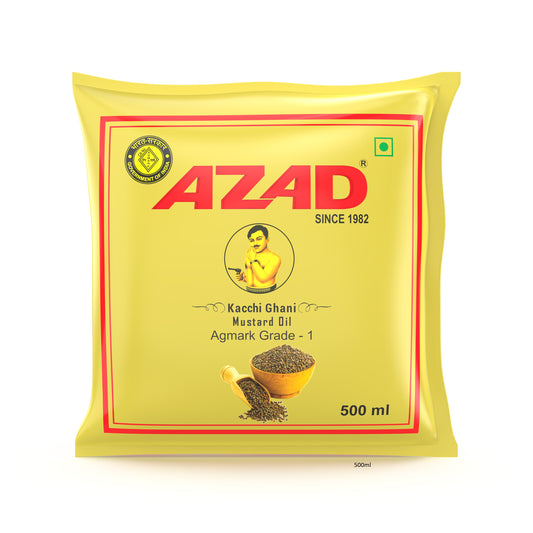 500ml Pouch Kachi Ghani Azad Mustard Oil