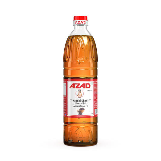 1 Litre Bottle Kachi Ghani Azad Mustard Oil